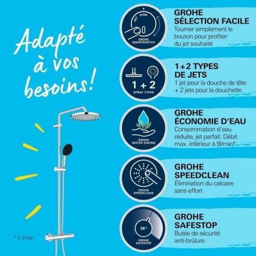 Grohe Vitalio Start System 250 brusesøjle - krom, ABS