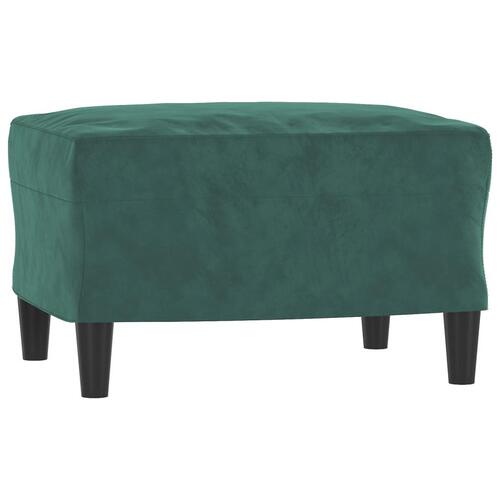 Lænestol med fodskammel 60 cm velour mørkegrøn