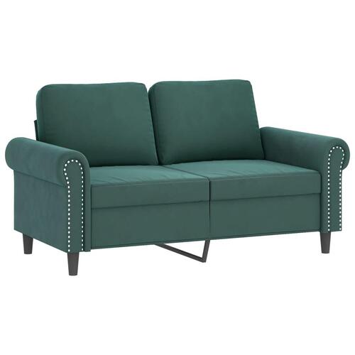 Sofasæt 4 dele med hynder velour mørkegrøn