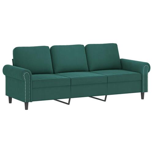 Sofasæt 4 dele med hynder velour mørkegrøn