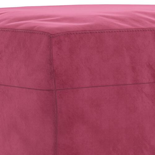 Sofasæt 4 dele med hynder velour vinrød