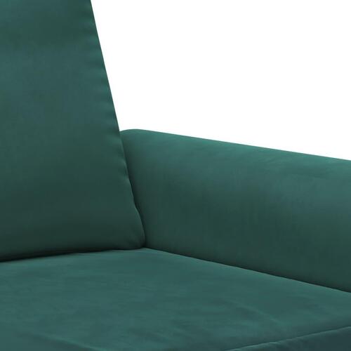 3 personers sofa med hynder velour mørkegrøn