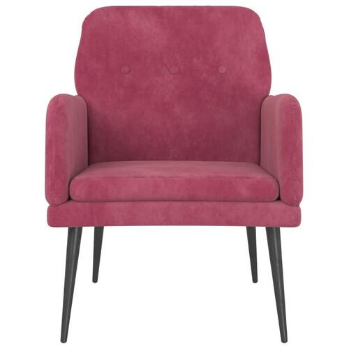 Lænestol 62x79x79 cm velour vinrød