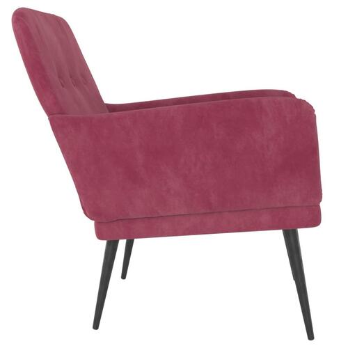 Lænestol 62x79x79 cm velour vinrød