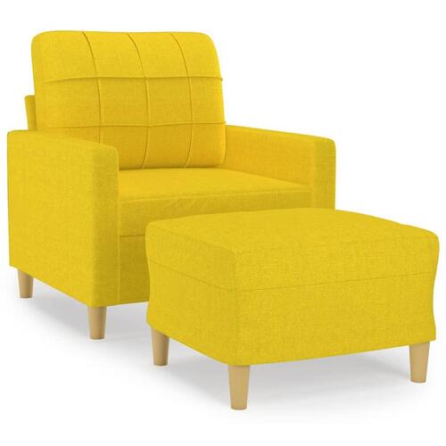 Sofastol med fodskammel 60 cm stof Lysegul