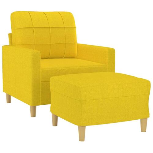 Sofastol med fodskammel 60 cm stof Lysegul