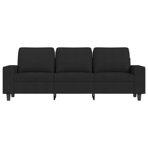 3-personers sofa med fodskammel 180 cm sort