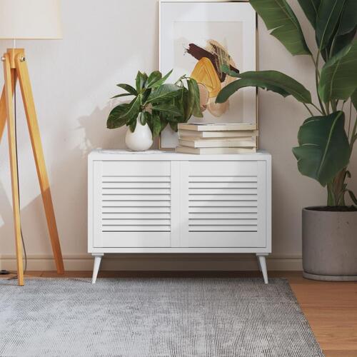 Skabslåger 2 stk. 39,5x39,4 cm lameldesign massivt fyr hvid