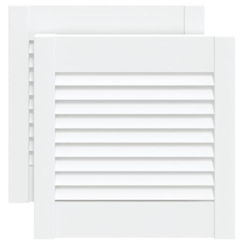 Skabslåger 2 stk. 39,5x39,4 cm lameldesign massivt fyr hvid