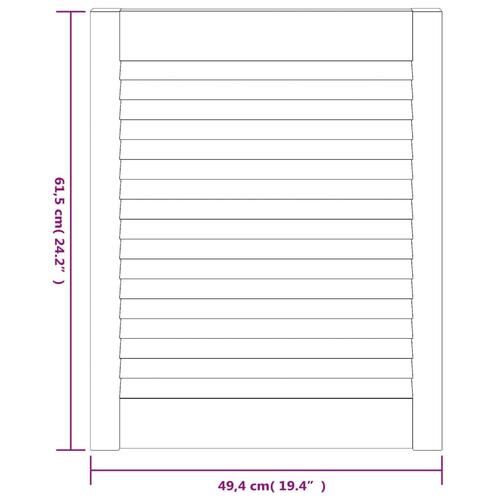 Skabslåger 2 stk. 61,5x49,4 cm lameldesign massivt fyr hvid
