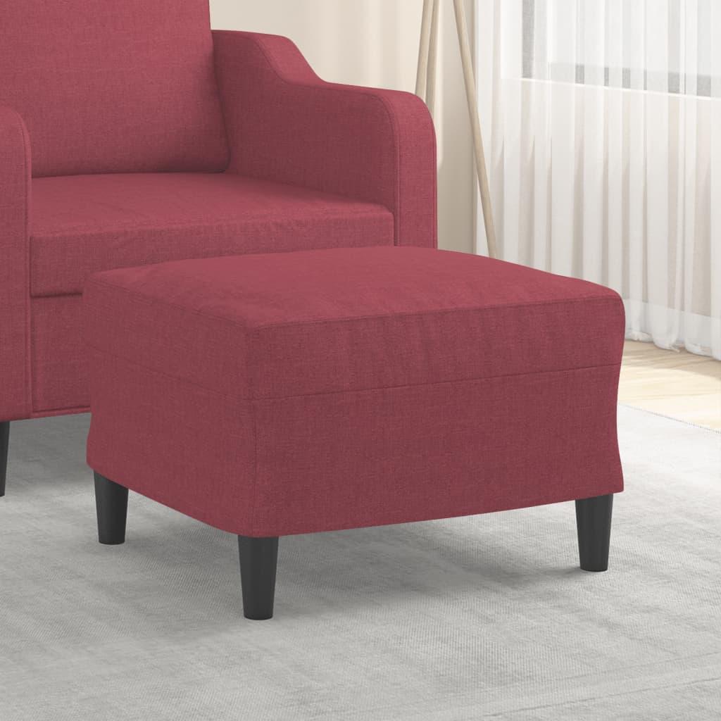 Fodskammel 60x50x41 cm stof vinrød