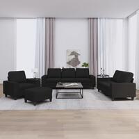 Sofasæt 4 dele stof sort