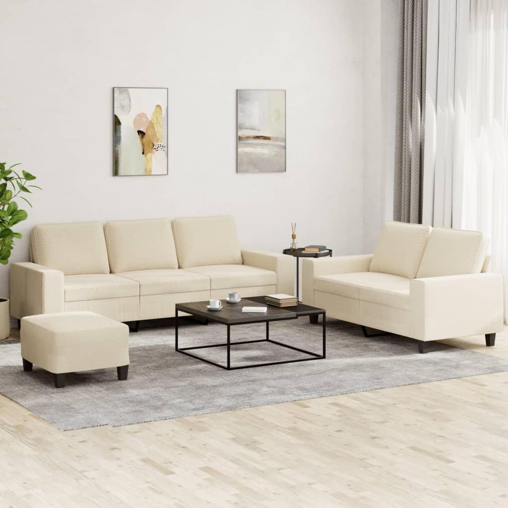3 personers sofa stof cremefarvet