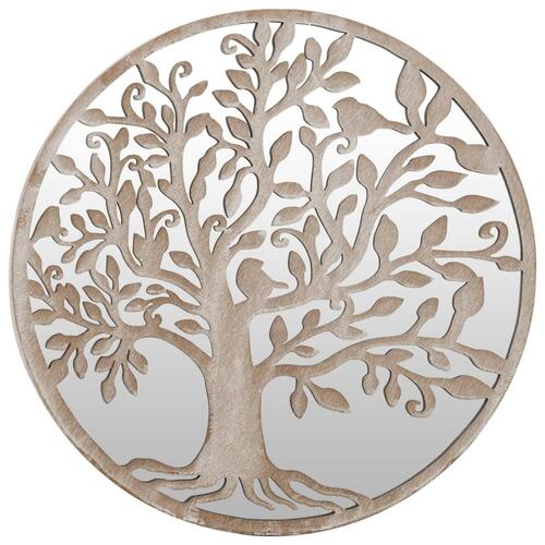Spejl 40x2,5 cm rundt jern sandfarvet