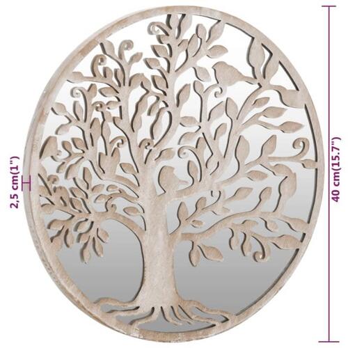 Spejl 40x2,5 cm rundt jern sandfarvet