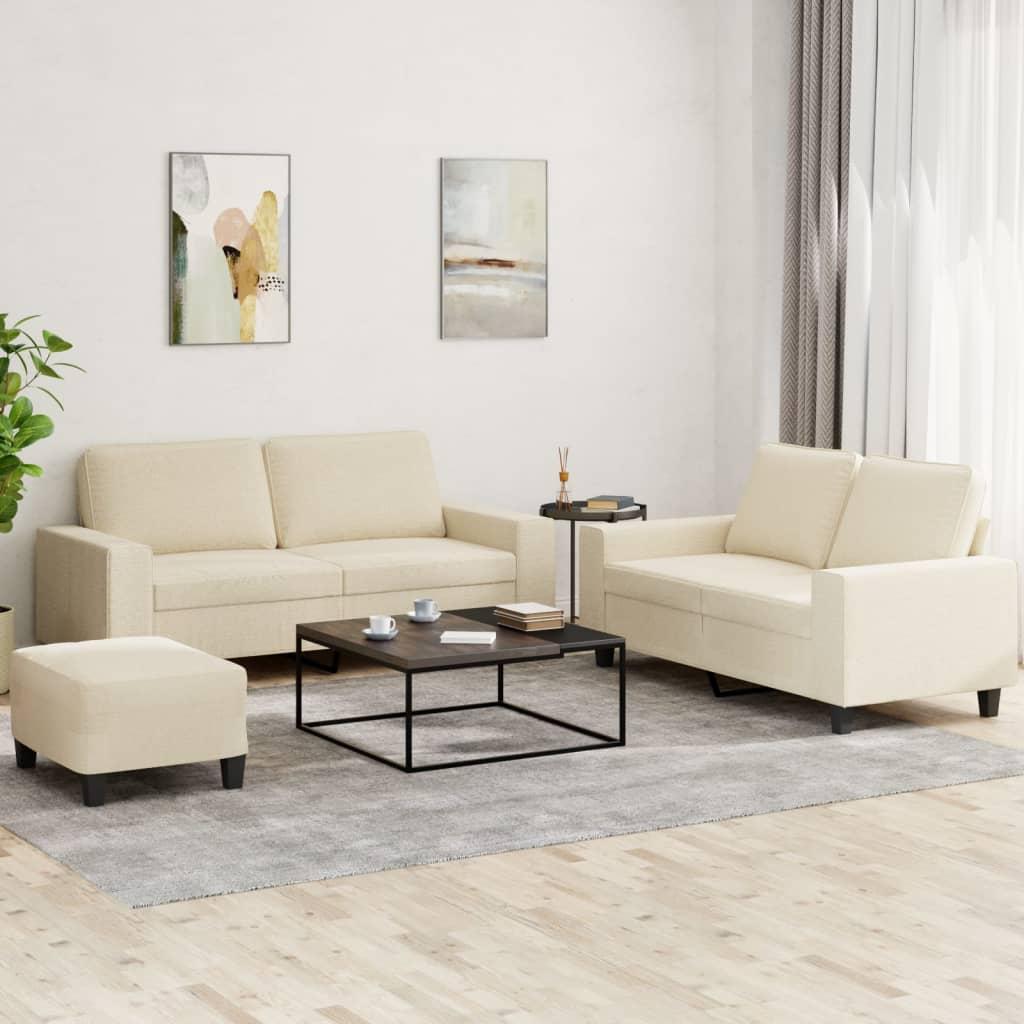 3 personers sofa stof cremefarvet