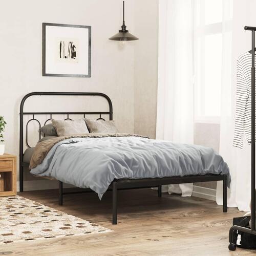 Sengegavl 100 cm metal sort