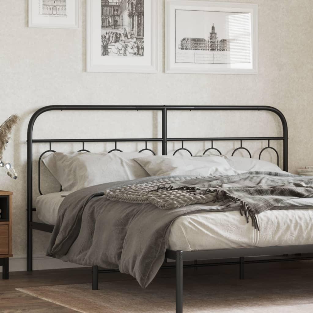 Sengegavl 160 cm metal sort