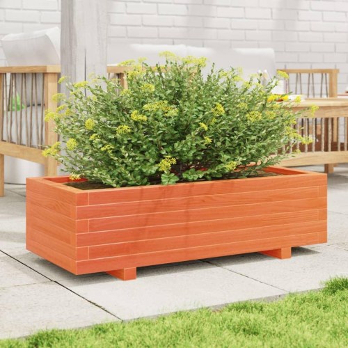 Plantekasse i massivt fyrretræ 90 x 40 x 26,5 cm - gyldenbrun