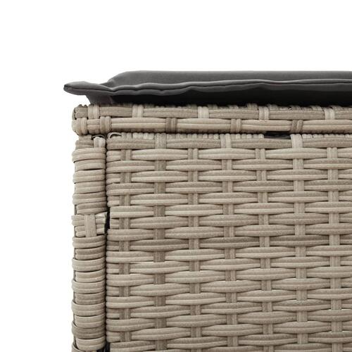 Liggestol med hynde polyrattan lysegrå