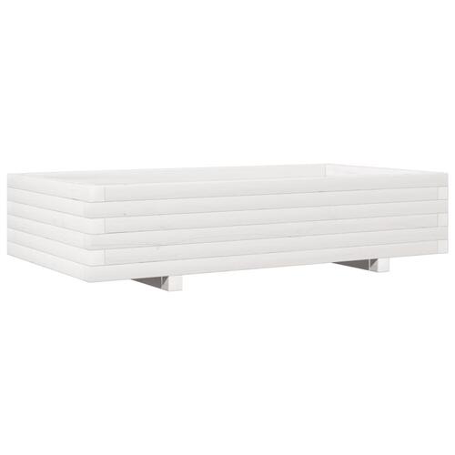 Plantekasse 110x60x26,5 cm massivt fyrretræ hvid