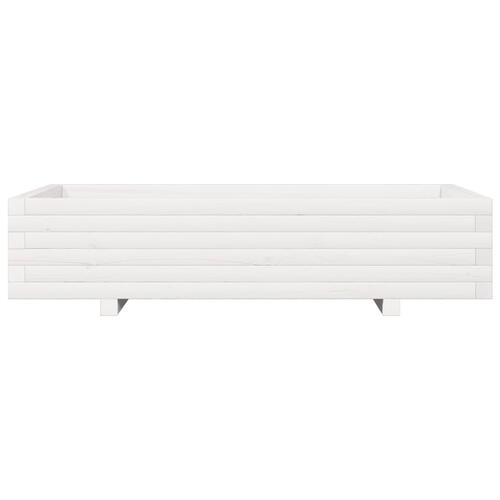 Plantekasse 110x60x26,5 cm massivt fyrretræ hvid