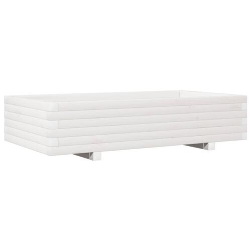 Plantekasse 110x60x26,5 cm massivt fyrretræ hvid