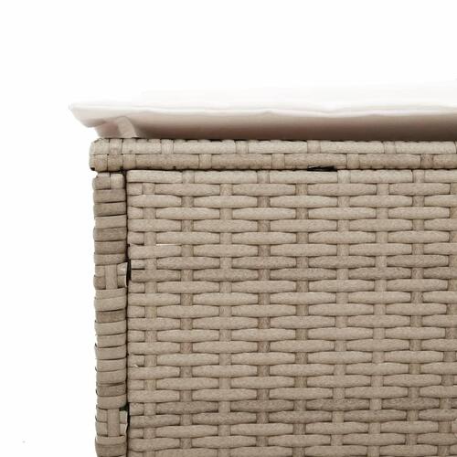 Loungesofa med bord og hynde polyrattan beige