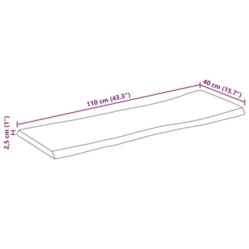Bordplade 110x40x2,5 cm naturlig kant massivt mangotræ
