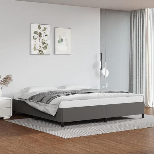 Sengeramme 200x200 cm kunstlæder grå
