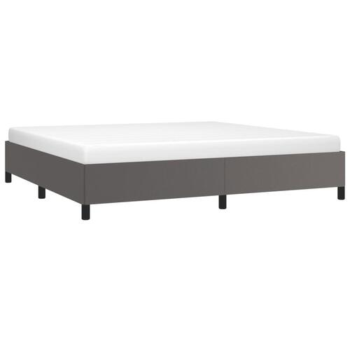 Sengeramme 200x200 cm kunstlæder grå