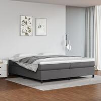 Sengeramme 200x200 cm kunstlæder grå