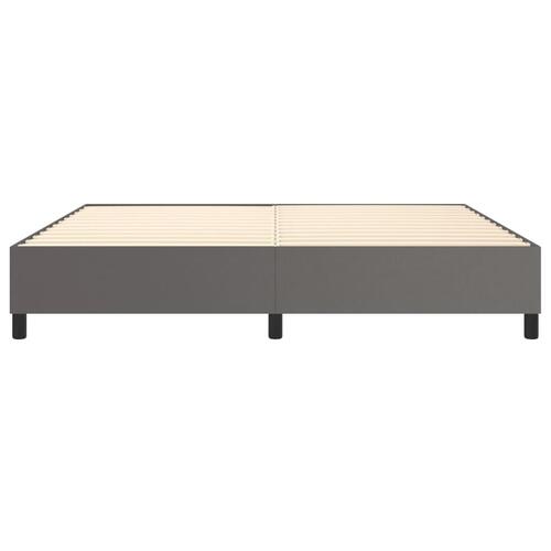 Sengeramme 200x200 cm kunstlæder grå