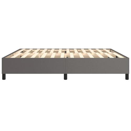 Sengeramme 200x200 cm kunstlæder grå