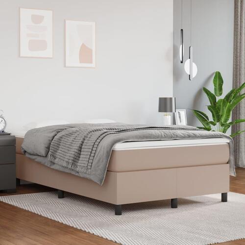 Kontinentalseng 120x200 cm kunstlæder cappuccinofarvet