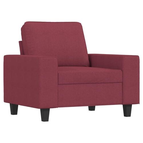 Sofasæt 4 dele stof vinrød