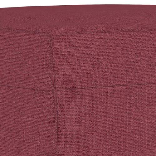Sofasæt 4 dele stof vinrød