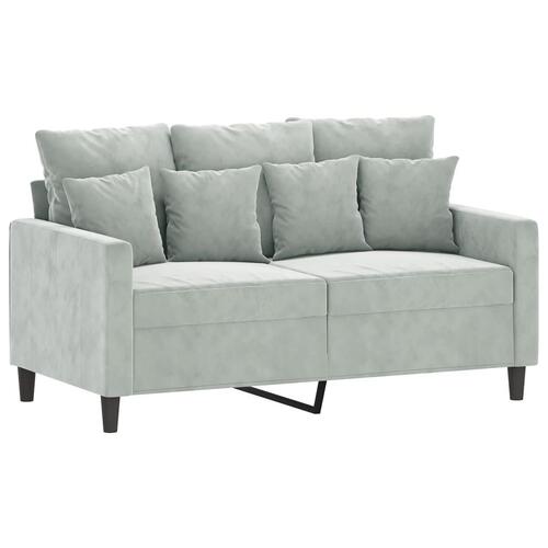 3 personers sofa med hynder velour lysegrå