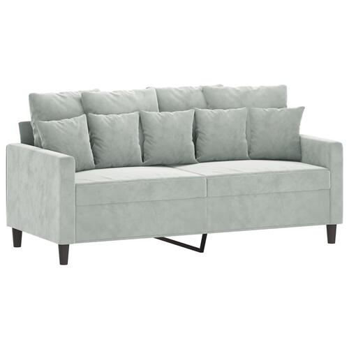 3 personers sofa med hynder velour lysegrå