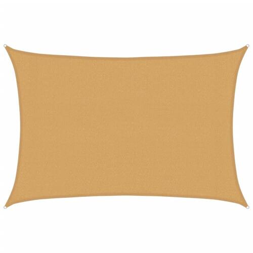 Solsejl 3x4 m 160 g/m² HDPE rektangulær sandfarvet