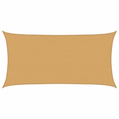 Solsejl rektangulært 4 × 7 m - sandfarvet HDPE 160 g/m²
