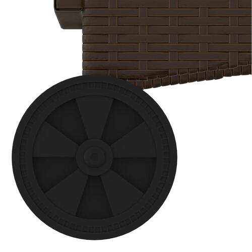 Liggestole 2 stk. med hynder polyrattan brun