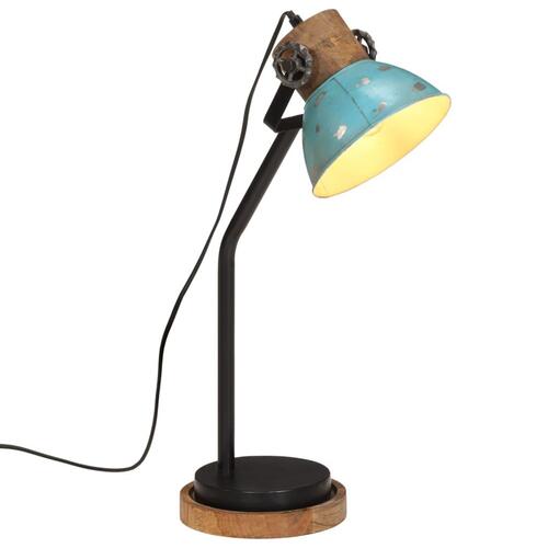 Skrivebordslampe 25 W 18x18x60 cm E27 rustik blå