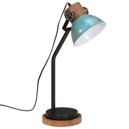 Skrivebordslampe 25 W 18x18x60 cm E27 rustik blå