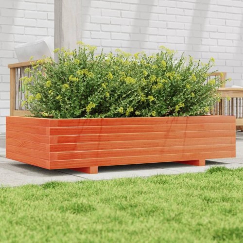 Plantekasse 110 x 60 x 26,5 cm i massivt fyrretræ - gyldenbrun