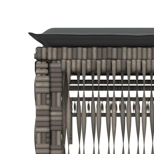 Liggestole 2 stk. med bord polyrattan grå
