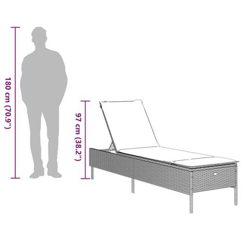 Liggestol med hynde polyrattan beige
