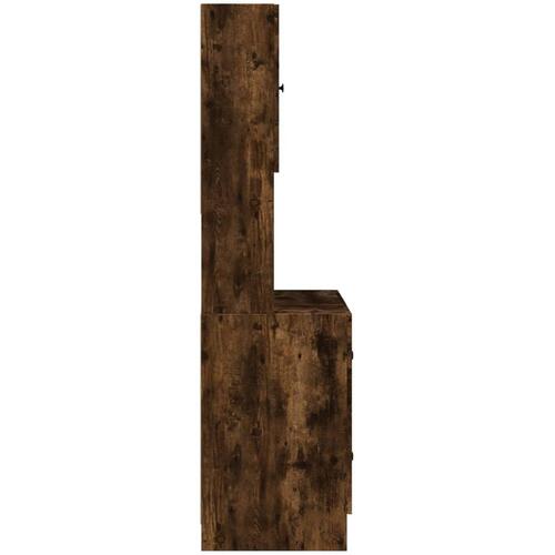Køkkenskab 95x50x180 cm konstrueret træ røget egetræsfarve