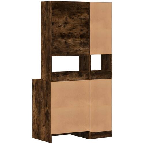 Køkkenskab 95x50x180 cm konstrueret træ røget egetræsfarve