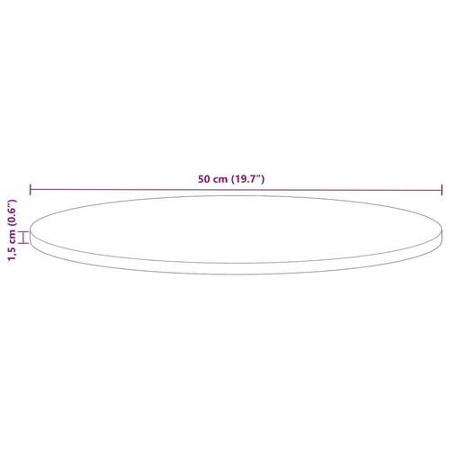 Bordplade Ø50x1,5 cm rund massivt genbrugstræ
